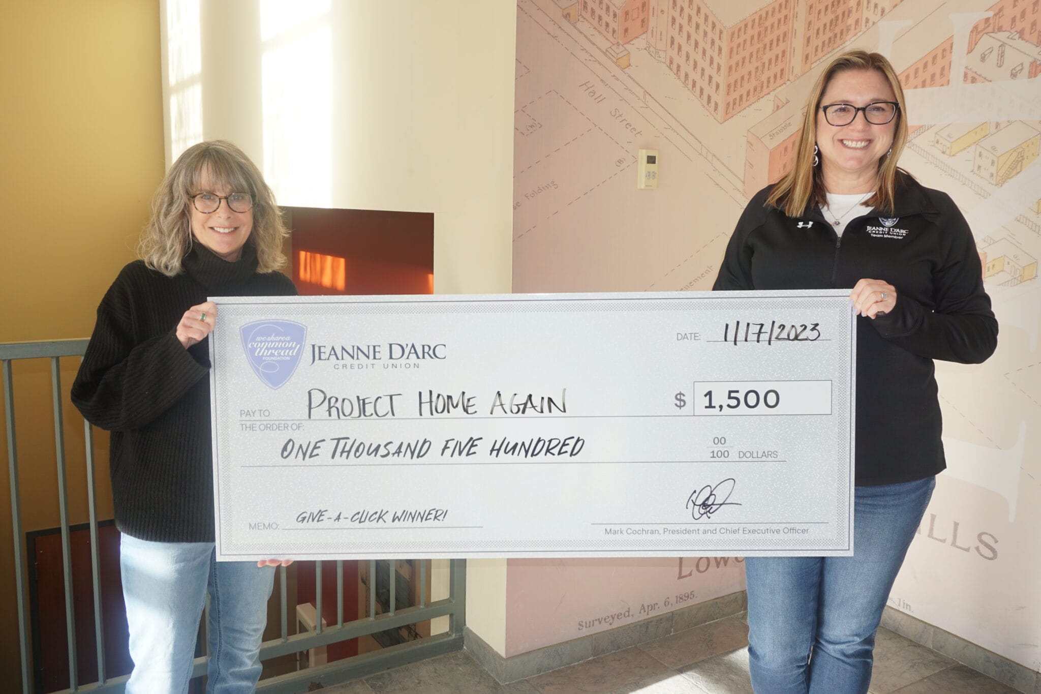 Jeanne D’Arc Credit Union Awards 1,500 to Project Home Again Jeanne