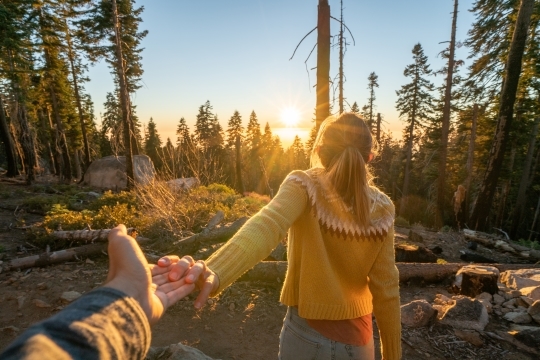 couple holding hands