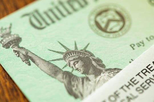 Check from the United States Treasury