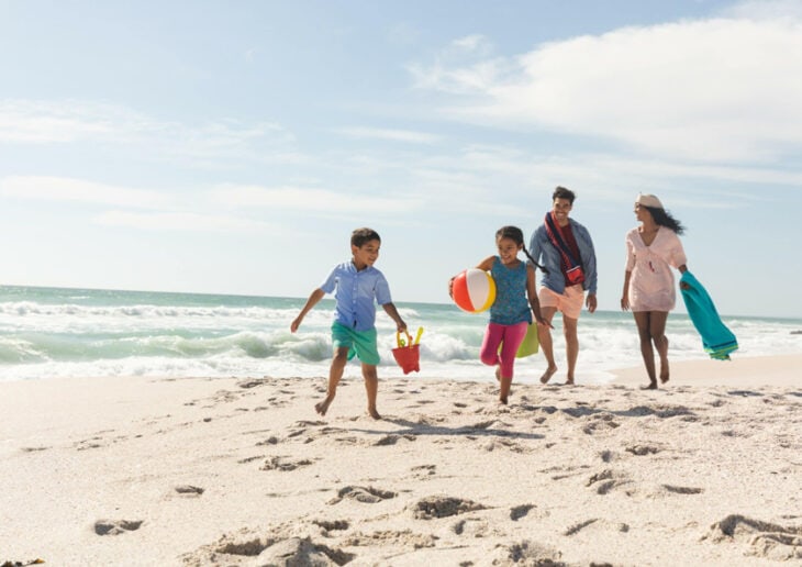 Family at the beach