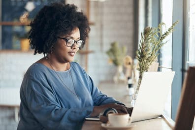 Woman at her laptop